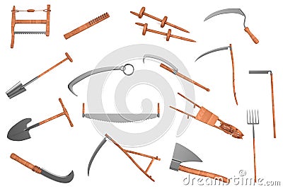 3d render of farming tools Stock Photo