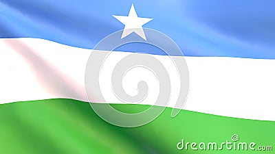 3D render - flag of the unrecognized state of Puntland fluttering in the wind Stock Photo