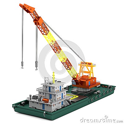 3d render of floating crane Stock Photo