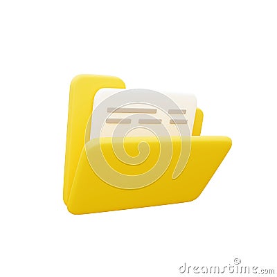 3d render folder icon on white background. 3d rendering folder icon Stock Photo