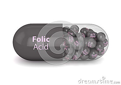 3d render of folic acid pill Stock Photo