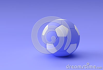 3D Render Football Illustration, Soccer Ball with Blue Background Stock Photo