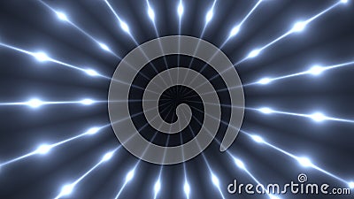 3d render of fractal rays with glowing impulse lights. Computer generated abstract backdrop. Kaleidoscope with flashing Stock Photo