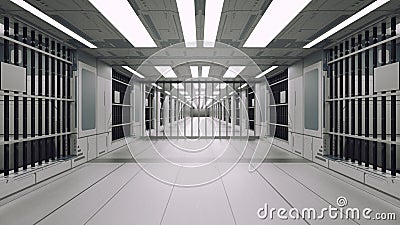 Futuristic and scifi jail prison Stock Photo