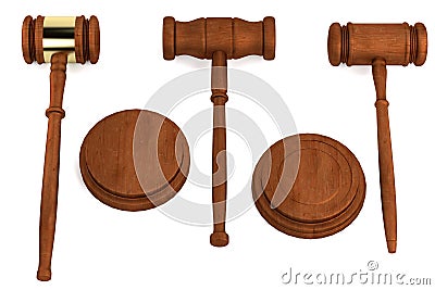 3d render of gavels Stock Photo