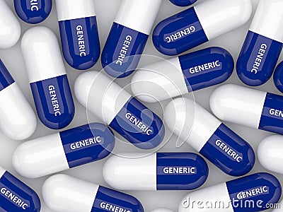 3D render of generic drug pills Stock Photo