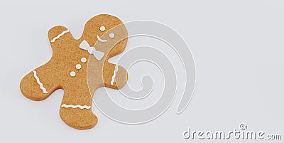ginger coockies on white background, Christmas gingerbread coockies Stock Photo