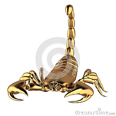 3d render of Gold Scorpion Stock Photo