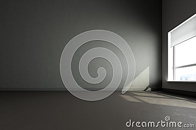 3d render gray room Stock Photo