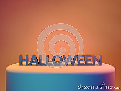 3d render of halloween text in studio light. Copy space Stock Photo