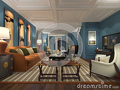 3d render of home interior Stock Photo