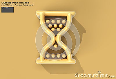 3D Render Hourglass Mouse Symbol with Abstract Pen Tool Created Clipping Path Included in JPEG Easy to Composite Stock Photo