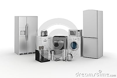 3d render of household appliances Stock Photo