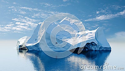 3d iceberg, water level side view Stock Photo