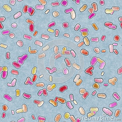 Bacteria background render Cartoon Illustration