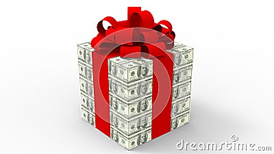 3D rendering - expensive gift concept Cartoon Illustration