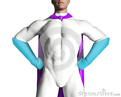 3d render illustration artwork of male super hero in costume Cartoon Illustration