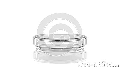3D render, illustration.Petri dish with reflection, Cartoon Illustration