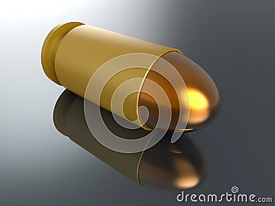 Pistol bullet reflection Cartoon Illustration