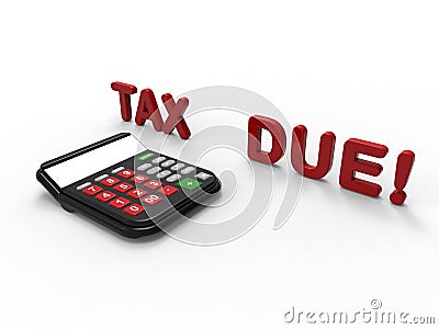 3D render illustration of the tax due deadline concept Cartoon Illustration