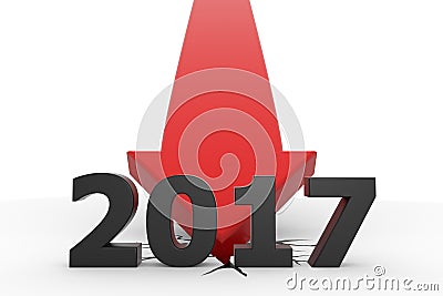 Year 2017 red arrow crash Cartoon Illustration