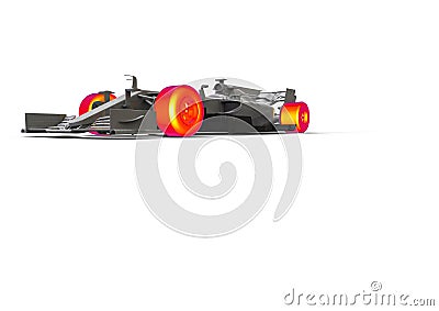Formula one car with heated tires Stock Photo