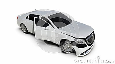 3D render image of a limousine damage Stock Photo