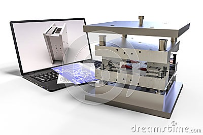 3D render image representing CAD process Stock Photo