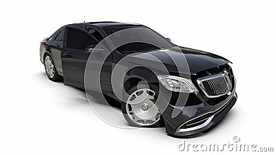 3D render image of a limousine damage Stock Photo