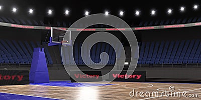 3d rendering of the basketball stadium with lights Stock Photo