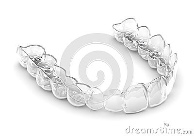 3d render of invisalign removable and invisible retainer Stock Photo