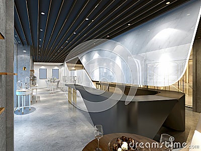 3d render of jewelry showroom Stock Photo