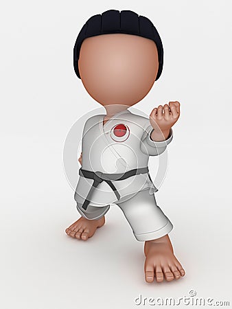 Karate Martial Arts Cartoon Character Stock Photo