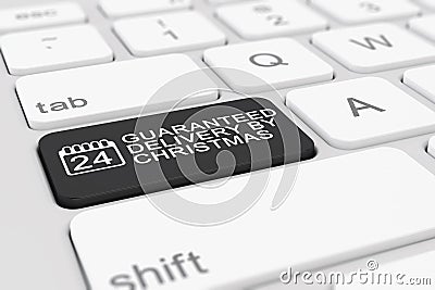 3d render of a keyboard with black guaranteed delivery by christ Stock Photo