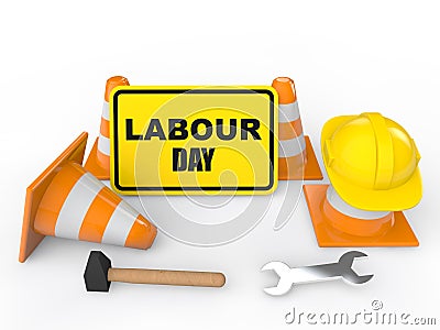 3D render of Labour day sign board Stock Photo