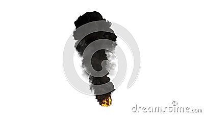 3d render Large scale smoke and fire on white background Stock Photo