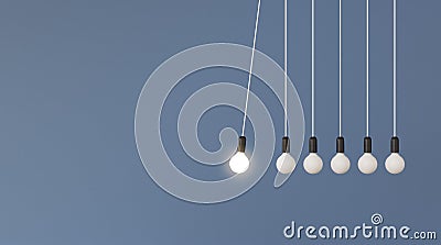 3D render of light blub in pendulum concept Stock Photo