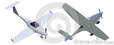 Light general aviation aircraft 3d model Stock Photo