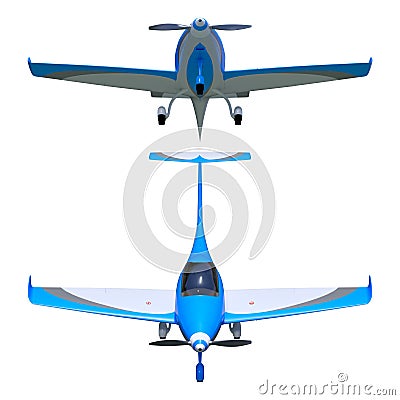 Light general aviation aircraft 3d model Stock Photo