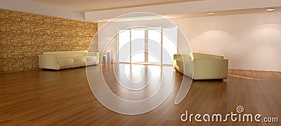 3D REnder of a Living Room Stock Photo