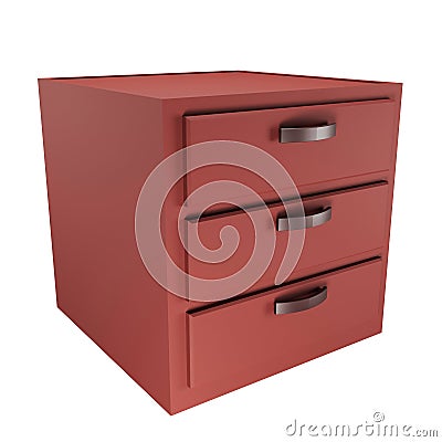 3D render low polygon cupboard icon isolated on white background Stock Photo