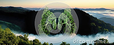 3d render of lungs in nature Stock Photo