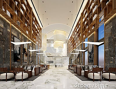 3d render of luxury hotel entrance Stock Photo
