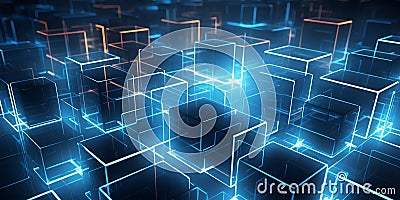 3D Render Maze of Interconnected Transparent, Transparent Maze, Abstract, Complexity Stock Photo