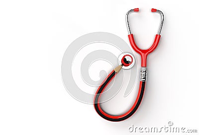 3d Render Medical Stethoscope Pen Tool Created Clipping Path Included in JPEG Easy to Composite Stock Photo