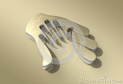 3D Render Metal Helping Center - Pen Tool Created Clipping Path Included in JPEG Easy to Composite Stock Photo