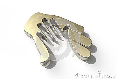3D Render Metal Helping Center - Pen Tool Created Clipping Path Included in JPEG Easy to Composite Stock Photo