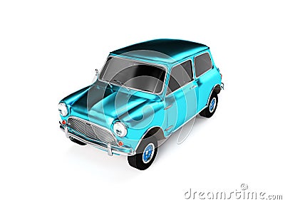 3d render mini car isolated on white background Stock Photo