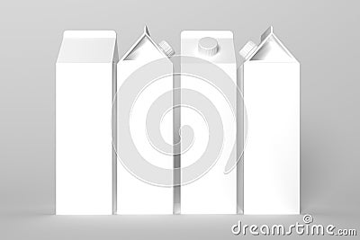 3d render mockup of box packaging of milk, kefir, yogurt, juice Stock Photo