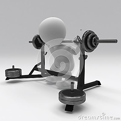 3D a Morph Man exercising with gym weights Stock Photo